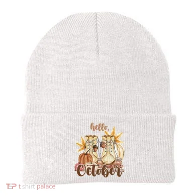 Hello October Fall Lover Beanie