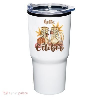 Hello October Fall Lover Tumbler