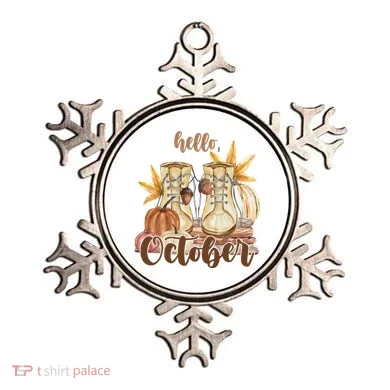 Hello October Fall Lover Ornament