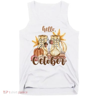 Hello October Fall Lover Tank Top
