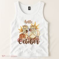 Hello October Fall Lover Tank Top thumb 2