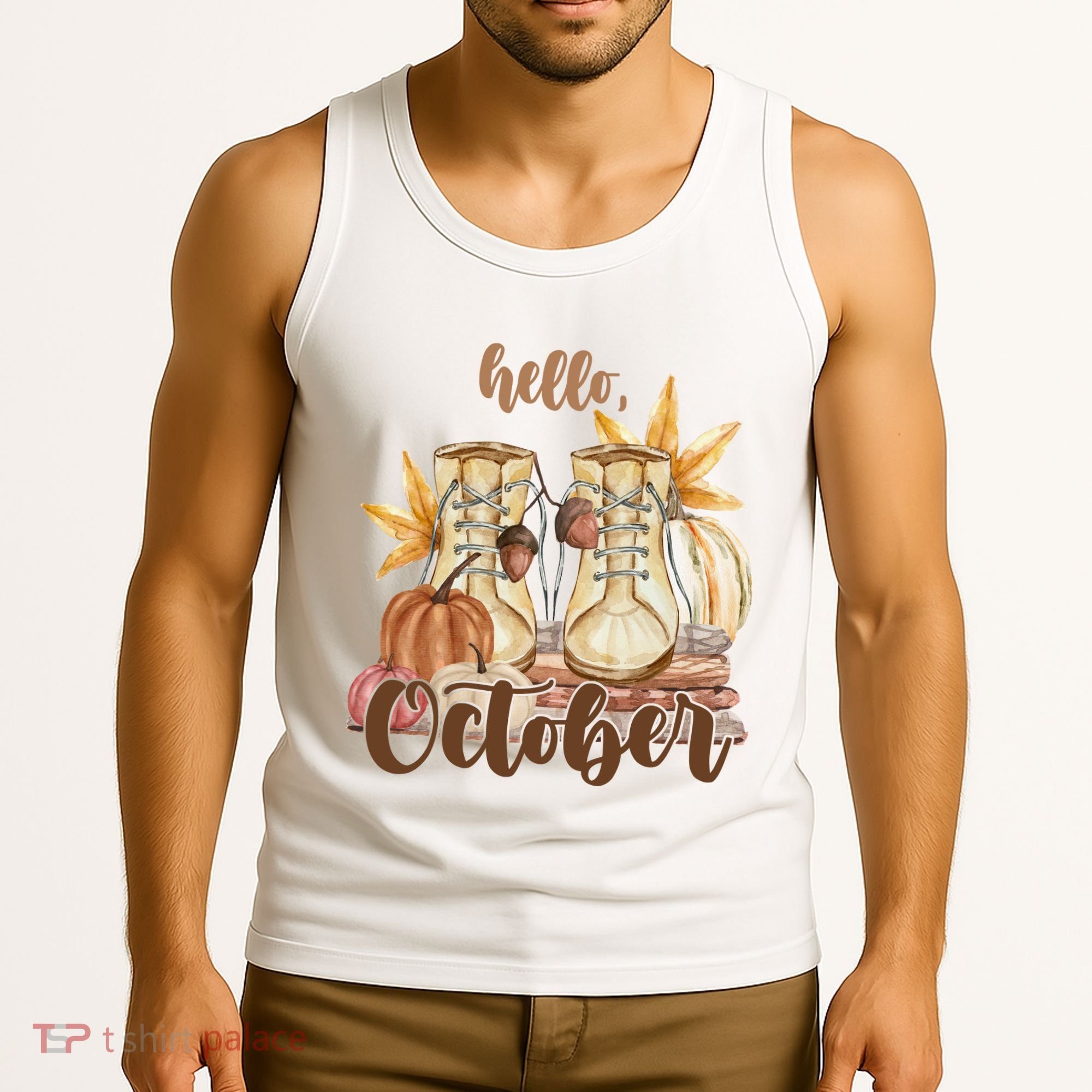 Hello October Fall Lover Tank Top