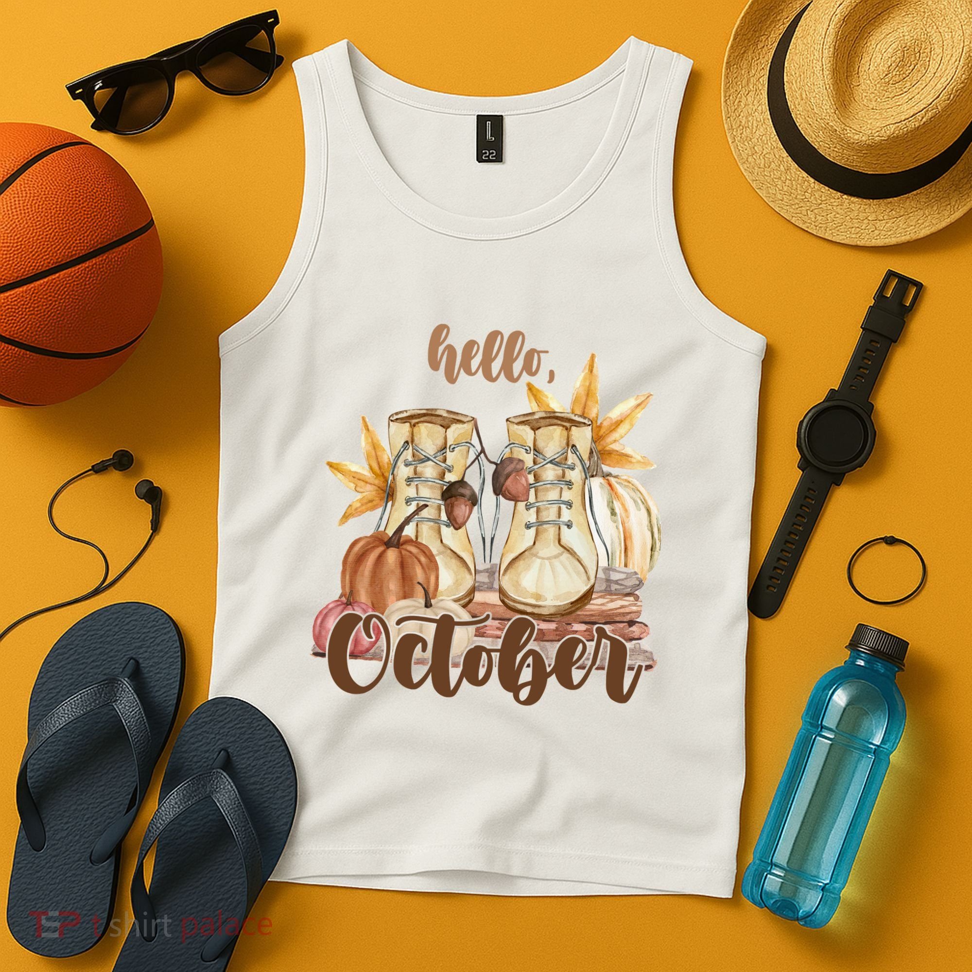 Hello October Fall Lover Tank Top