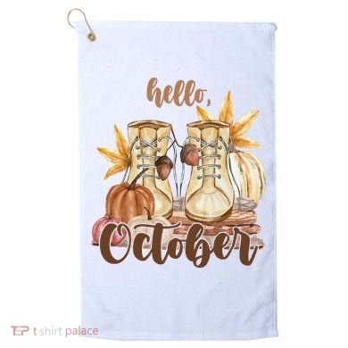 Hello October Fall Lover Golf Towel