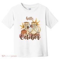 Hello October Fall Lover Toddler T-Shirt thumb 0