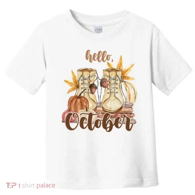 Hello October Fall Lover Toddler T-Shirt