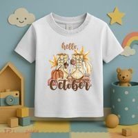 Hello October Fall Lover Toddler T-Shirt thumb 3