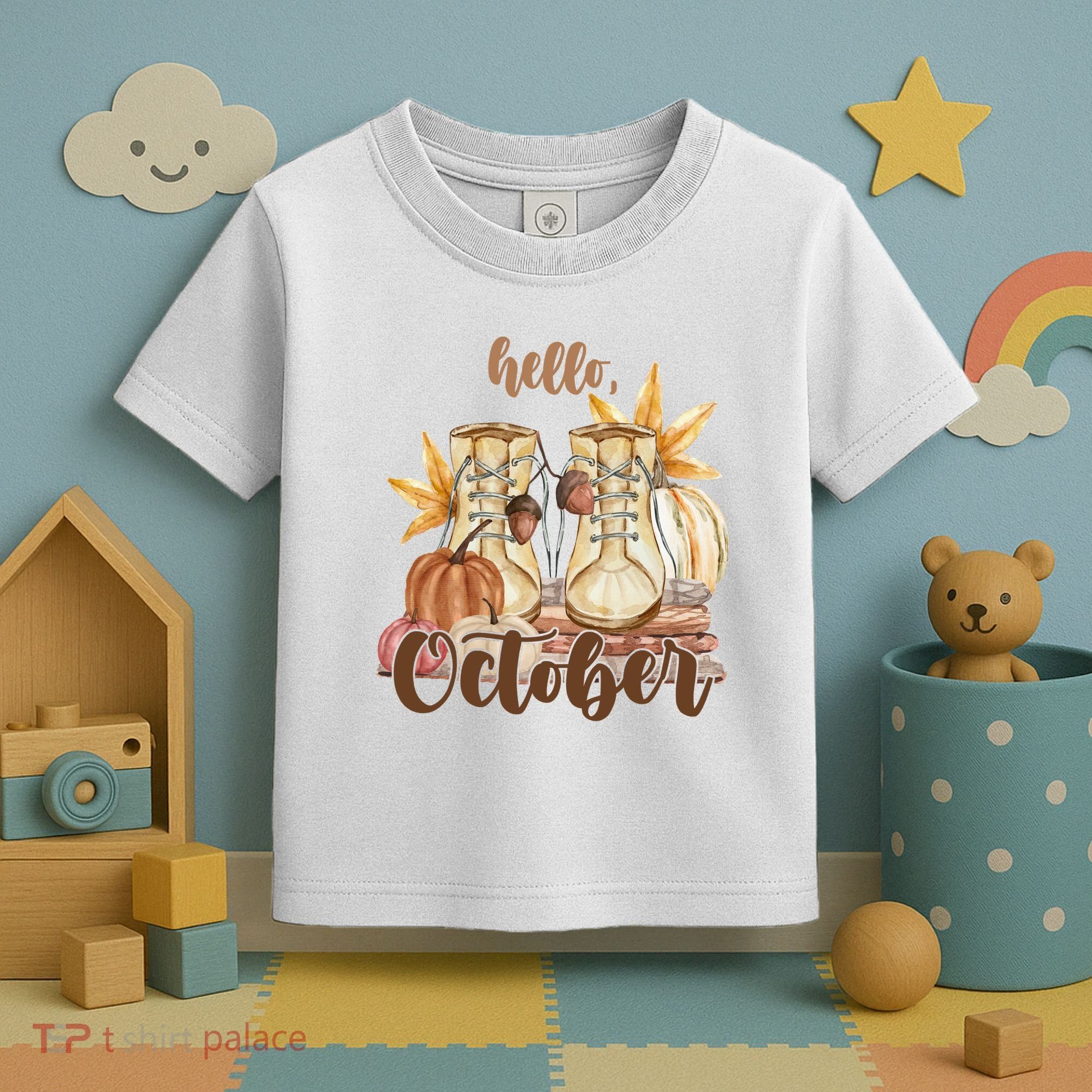 Hello October Fall Lover Toddler T-Shirt