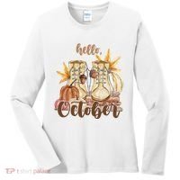 Hello October Fall Lover Women's Long Sleeve Shirt thumb 0