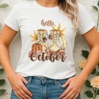 Hello October Fall Lover Women's T-Shirt thumb 2