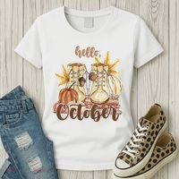 Hello October Fall Lover Women's T-Shirt thumb 3