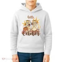 Hello October Fall Lover Kids Hoodie thumb 4