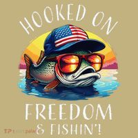 Hooked On Freedom Funny Fisherman Fishing Trout Usa Flag T-Shirt thumb 7
