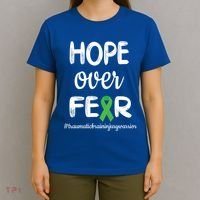 Hope Over Fear Green Ribbon Tbi Warrior Brain Injury Month Gift T-Shirt thumb 4