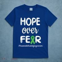 Hope Over Fear Green Ribbon Tbi Warrior Brain Injury Month Gift T-Shirt thumb 5