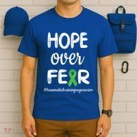 Hope Over Fear Green Ribbon Tbi Warrior Brain Injury Month Gift T-Shirt thumb 6