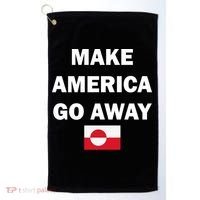 Hands Off Greenland Make America Go Away Golf Towel thumb 0