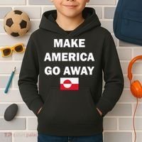 Hands Off Greenland Make America Go Away Kids Hoodie thumb 2