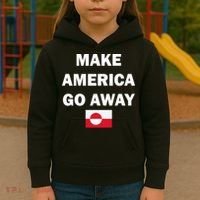 Hands Off Greenland Make America Go Away Kids Hoodie thumb 3