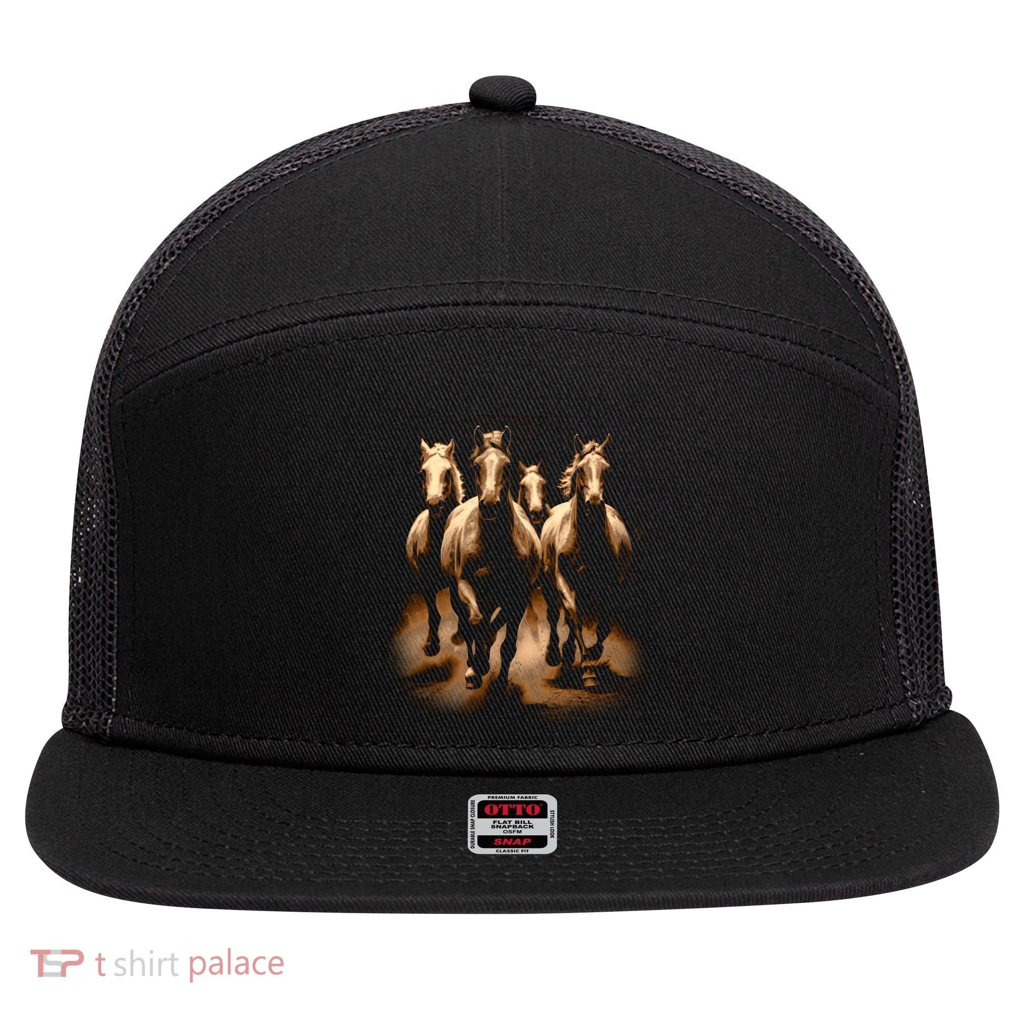 Herd Of Horses 7 Panel Mesh Trucker Snapback Hat