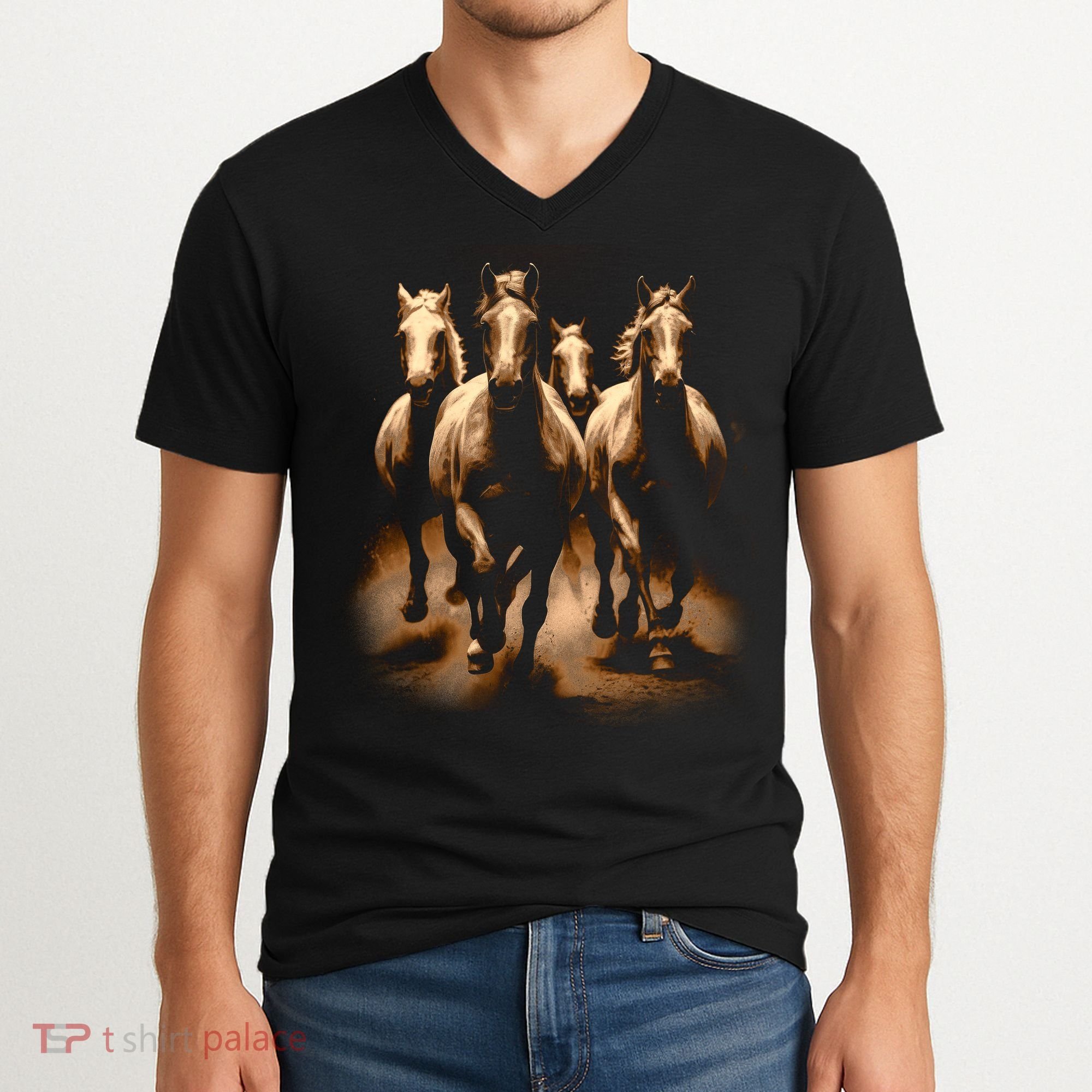 Herd Of Horses V-Neck T-Shirt