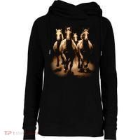 Herd Of Horses Womens Funnel Neck Pullover Hood thumb 0