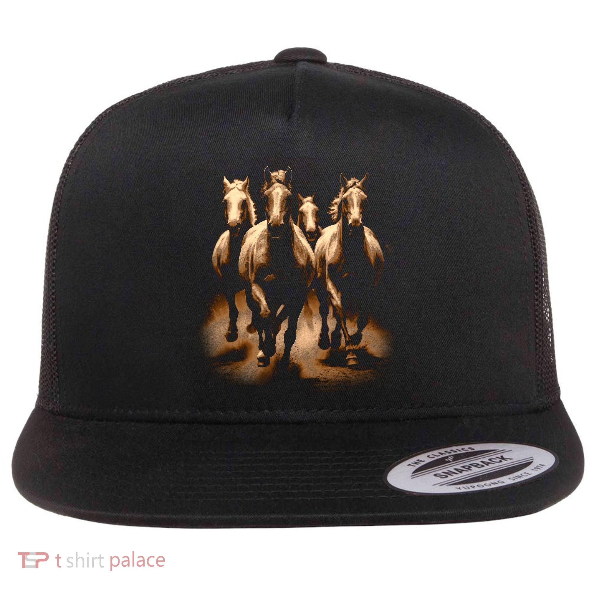 Herd Of Horses Flat Bill Trucker Hat