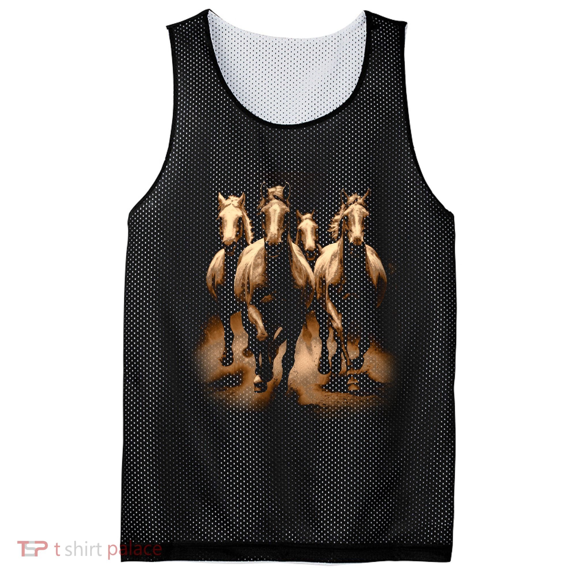 Herd Of Horses Mesh Reversible Basketball Jersey Tank