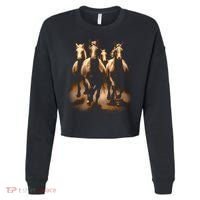 Herd Of Horses Cropped Pullover Crew thumb 0