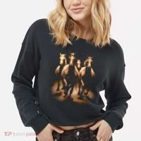 Herd Of Horses Cropped Pullover Crew thumb 2