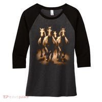 Herd Of Horses Women's Tri-Blend 3/4-Sleeve Raglan Shirt thumb 0