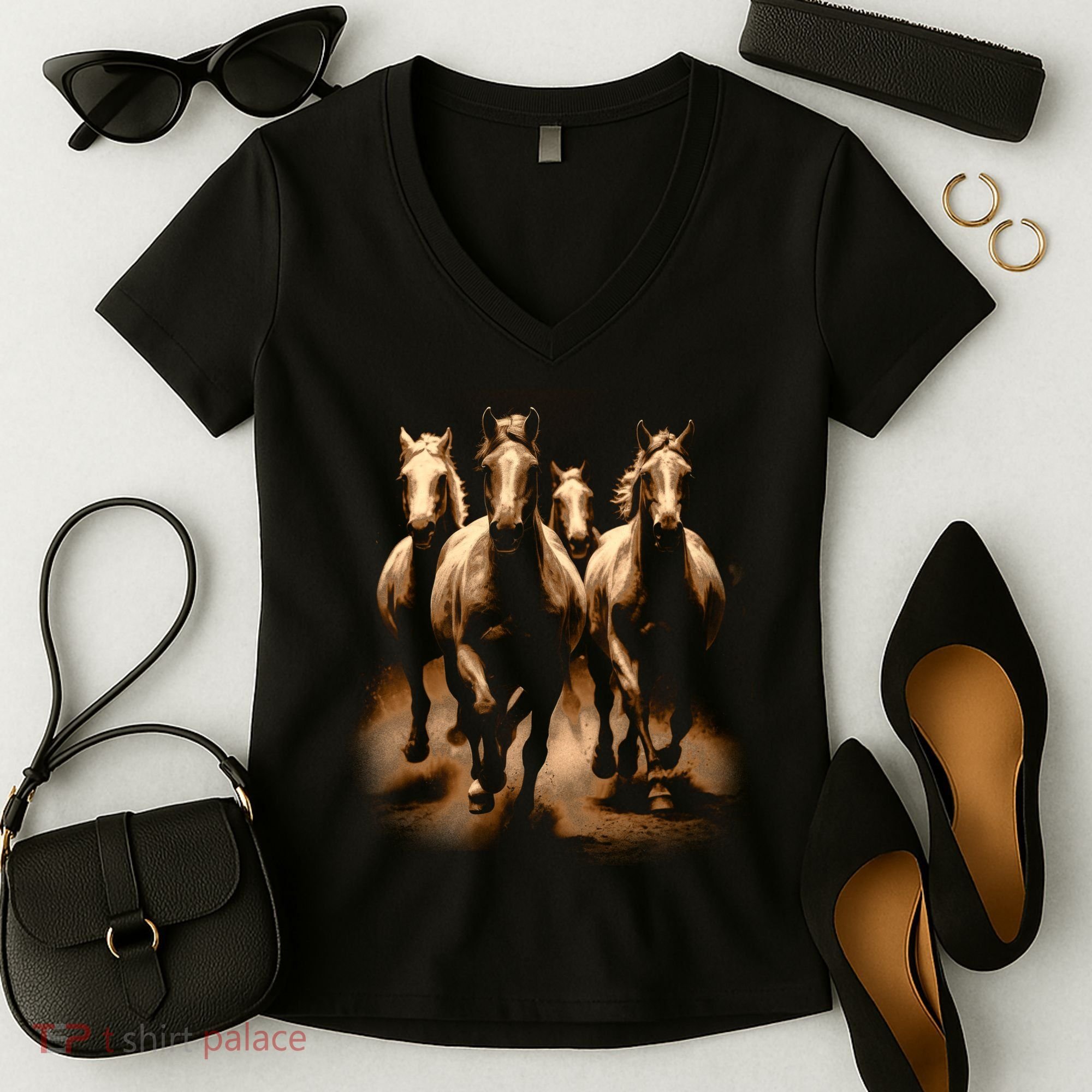 Herd Of Horses Women's V-Neck T-Shirt