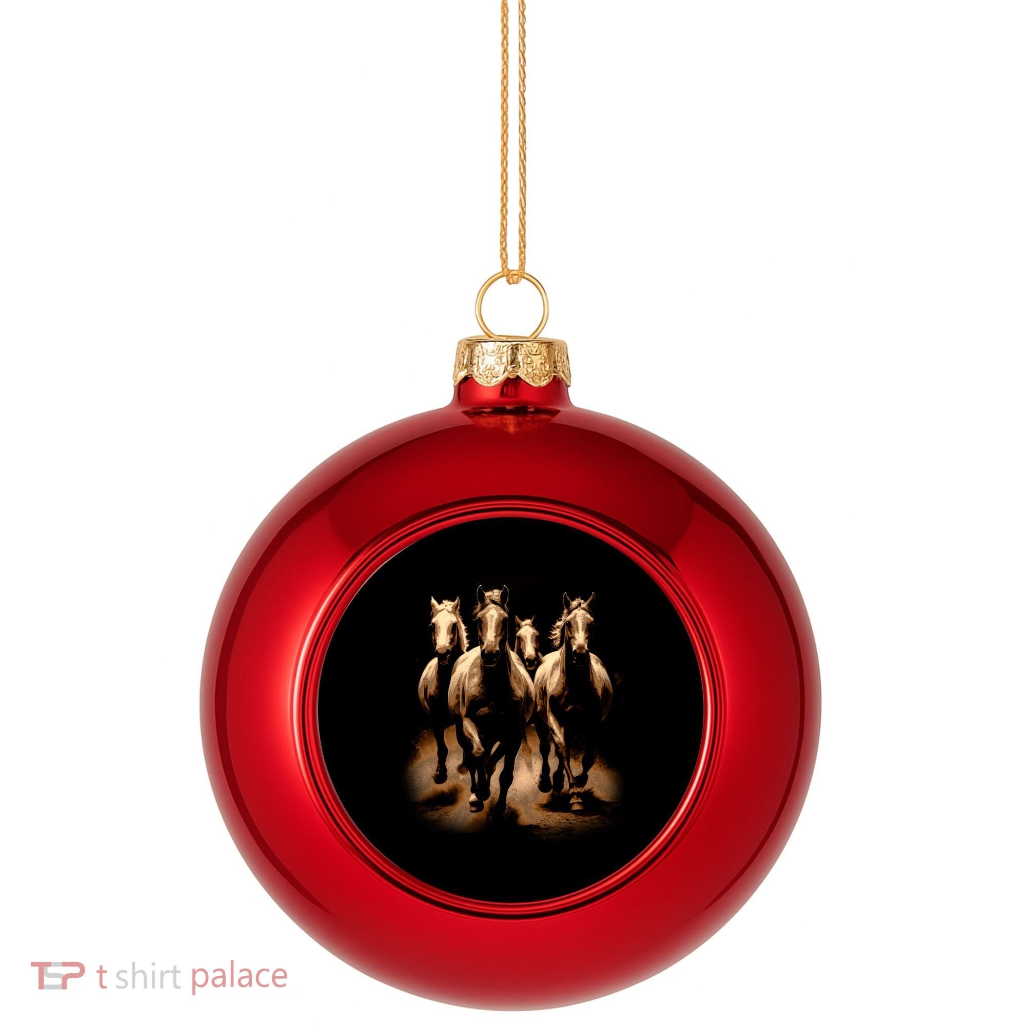 Herd Of Horses Plastic Christmas Ball Ornament