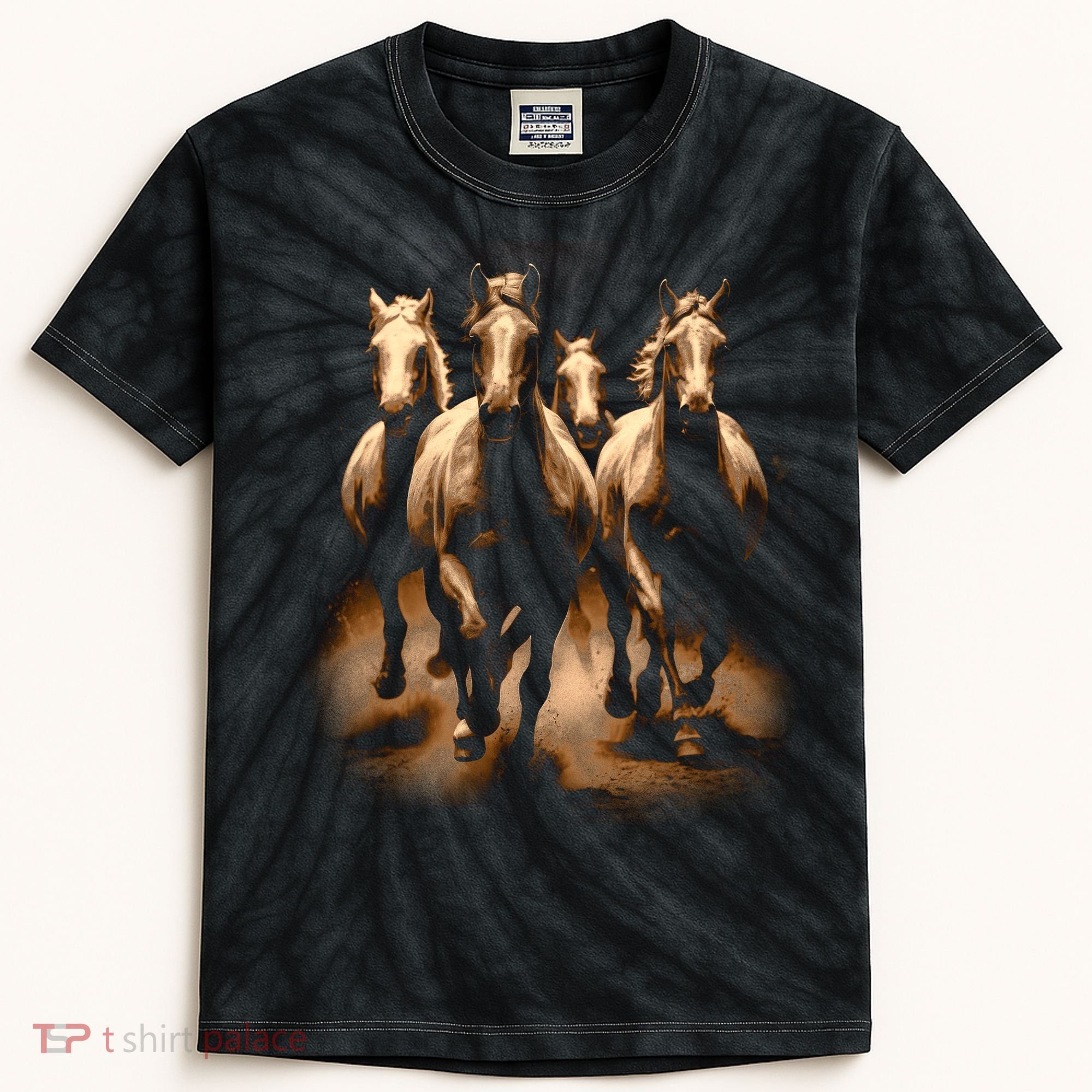 Herd Of Horses Kids Tie-Dye T-Shirt