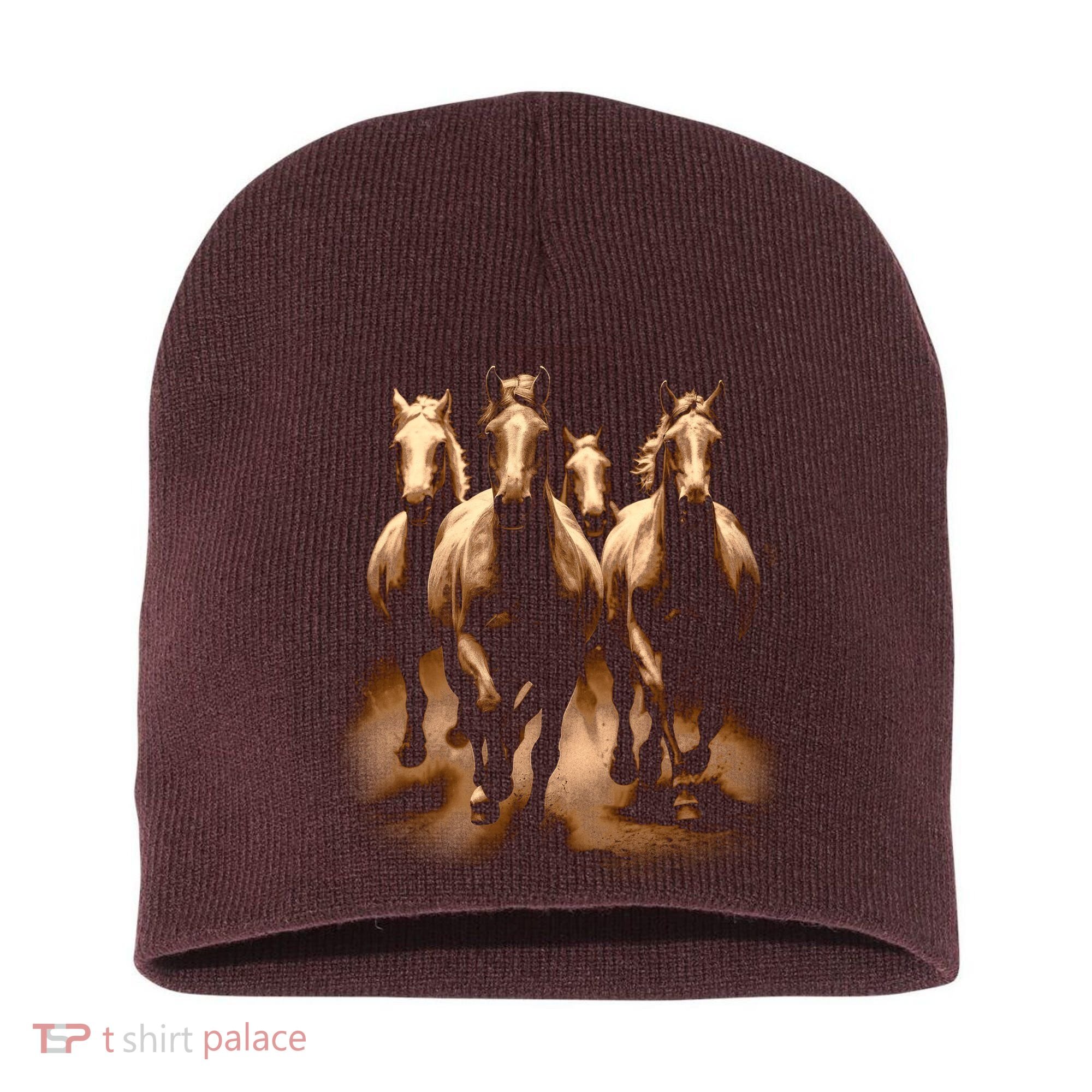 Herd Of Horses Short Acrylic Beanie