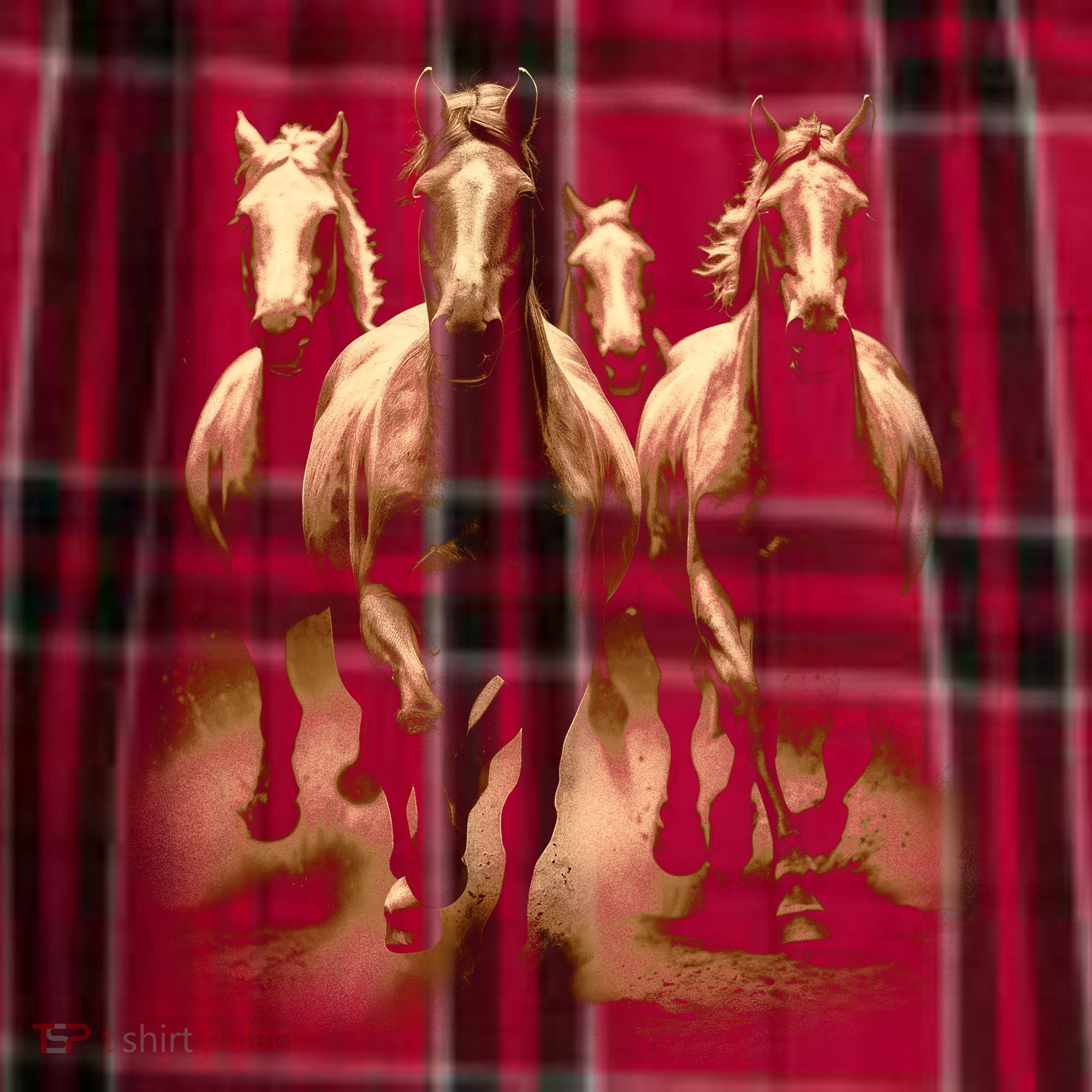 Herd Of Horses Men's Flannel Plaid Pajama Pants