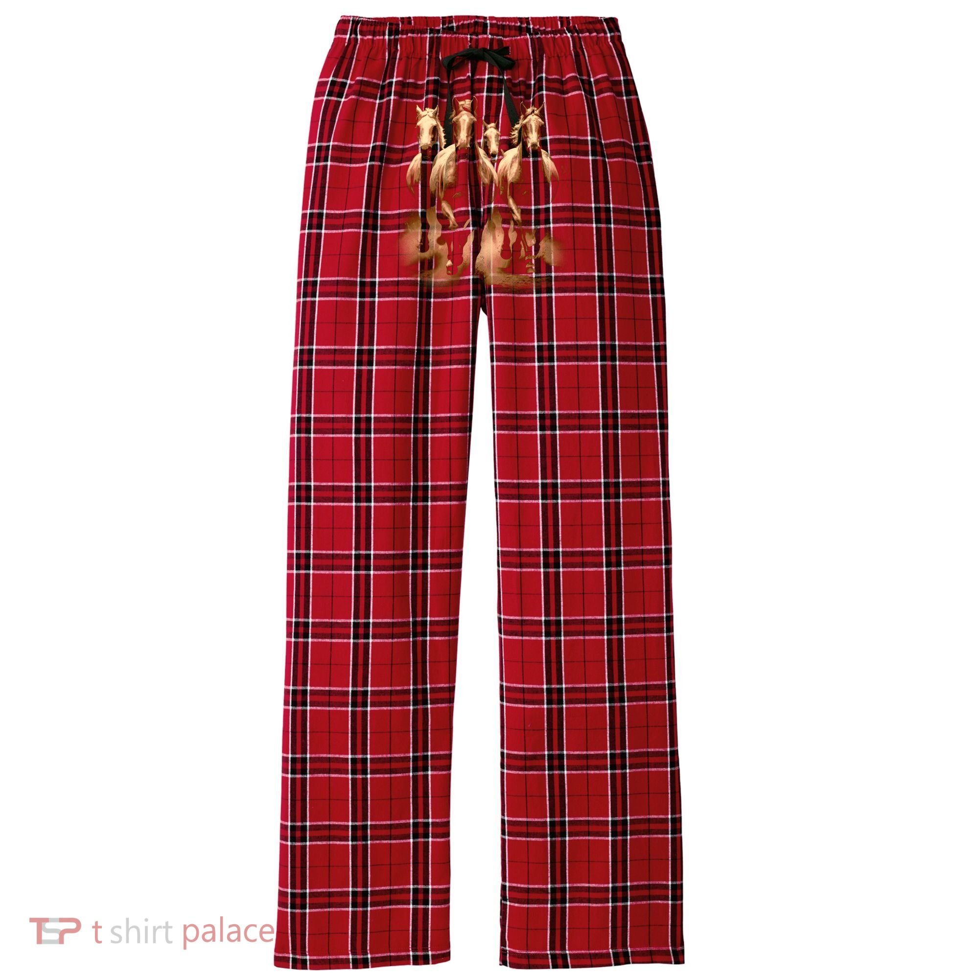 Herd Of Horses Women's Flannel Plaid Pajama Pants