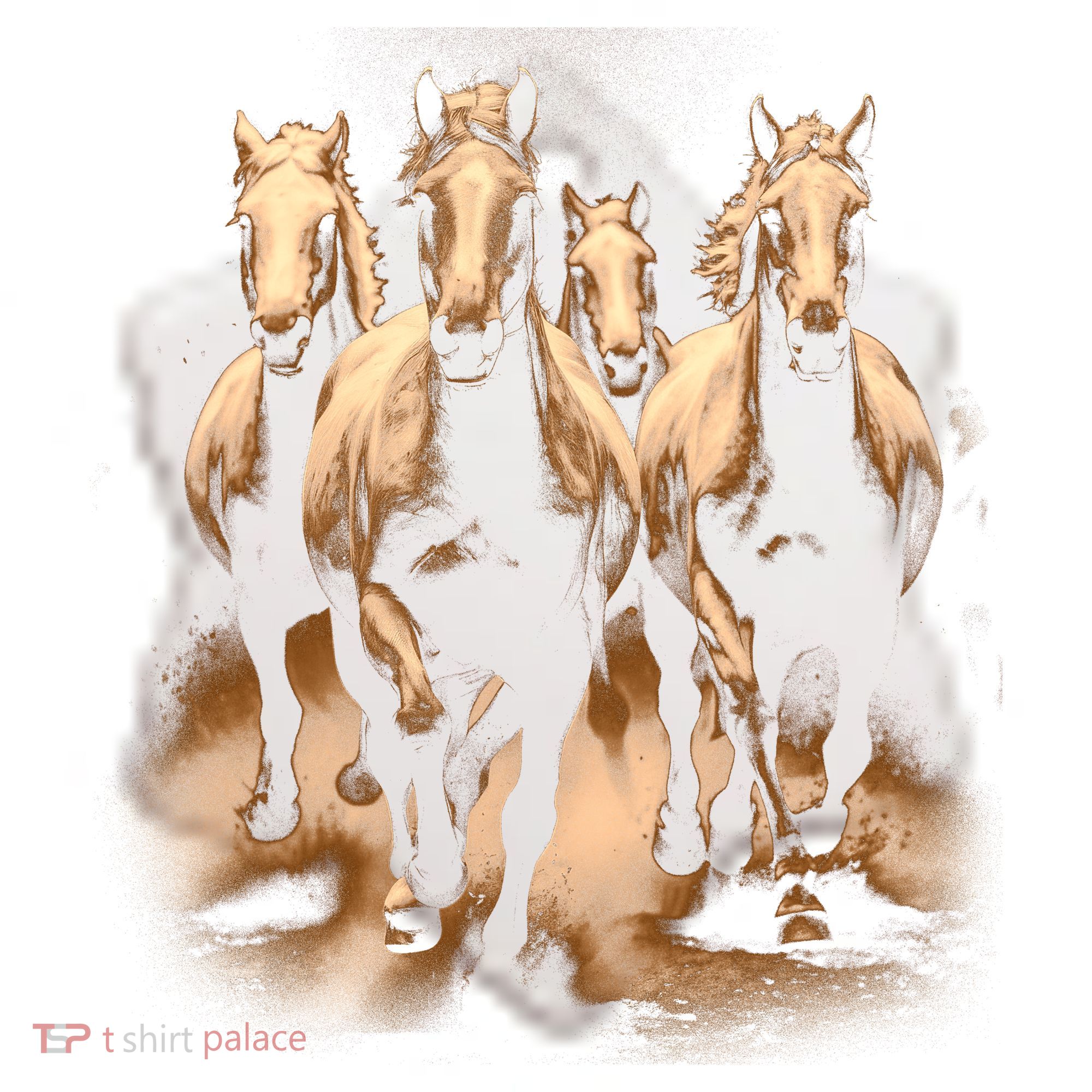 Herd Of Horses Ceramic Ornament