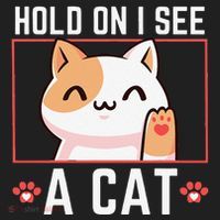 Hold On I See A Cat Funny Sarcastic Cat Lovers Women Beanie thumb 2