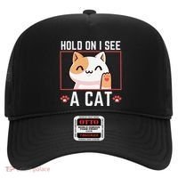 Hold On I See A Cat Funny Sarcastic Cat Lovers Women Hat thumb 0