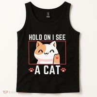 Hold On I See A Cat Funny Sarcastic Cat Lovers Women Tank Top thumb 2