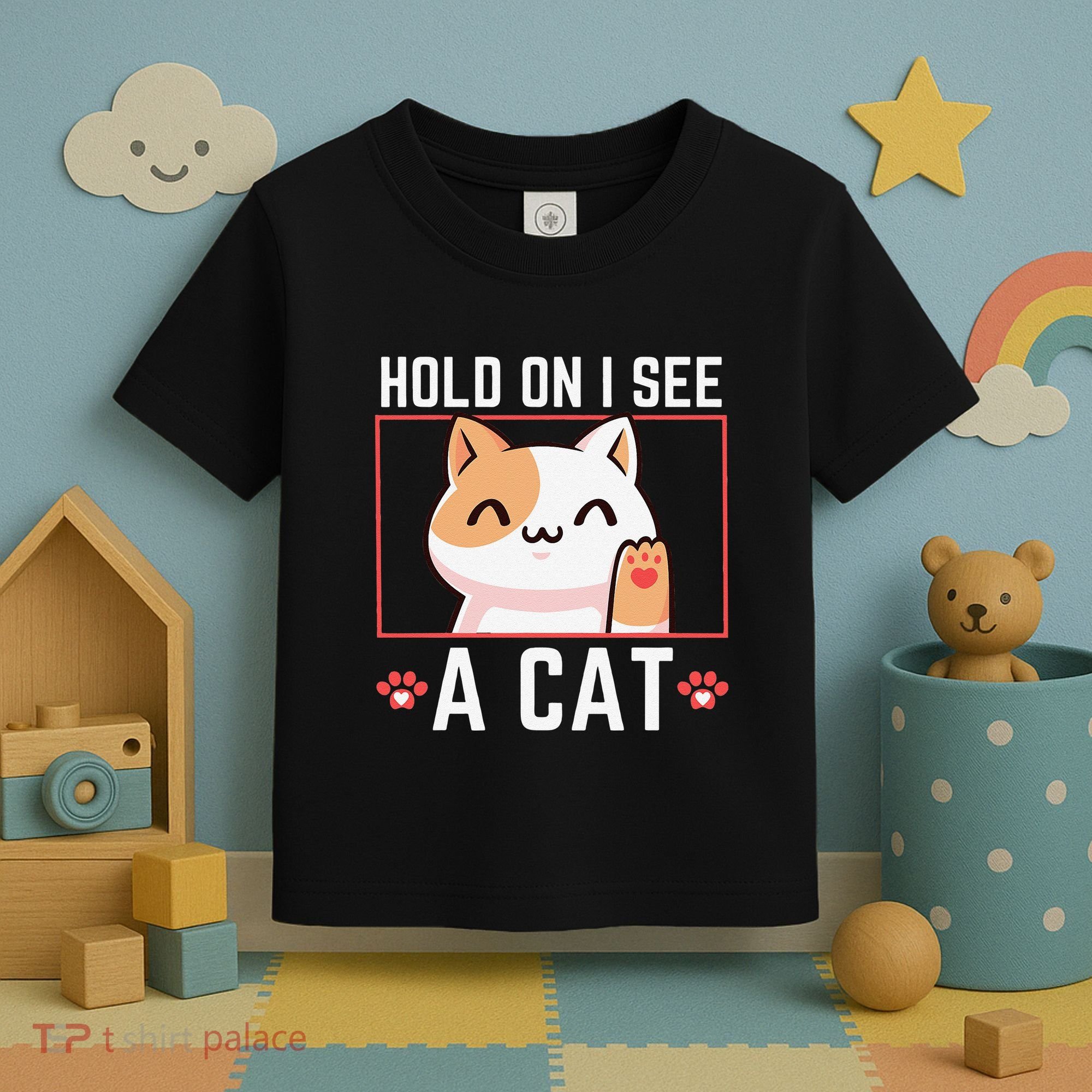 Hold On I See A Cat Funny Sarcastic Cat Lovers Women Toddler T-Shirt