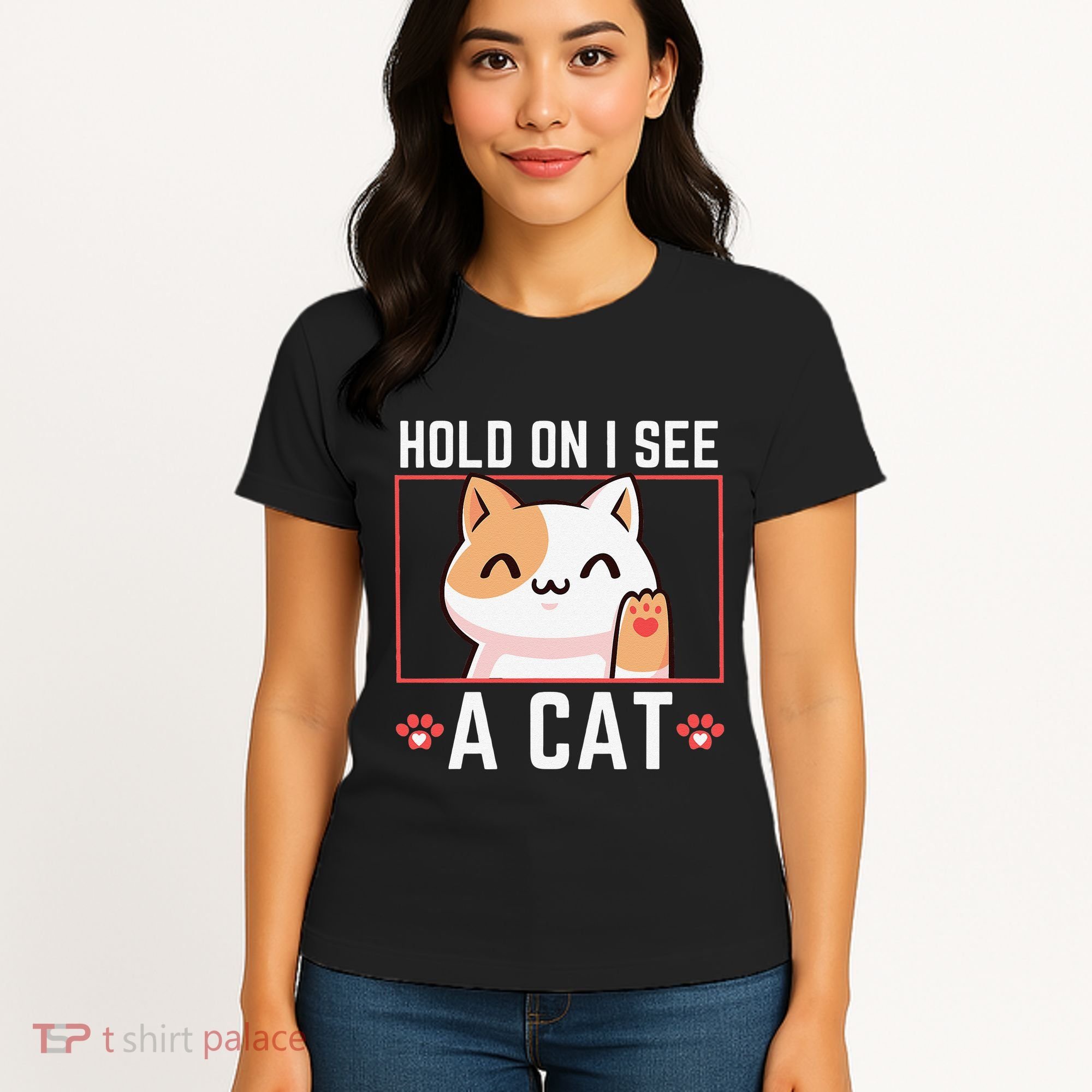 Hold On I See A Cat Funny Sarcastic Cat Lovers Women Women's T-Shirt