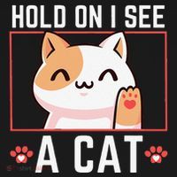 Hold On I See A Cat Funny Sarcastic Cat Lovers Women Kids Sweatshirt thumb 2