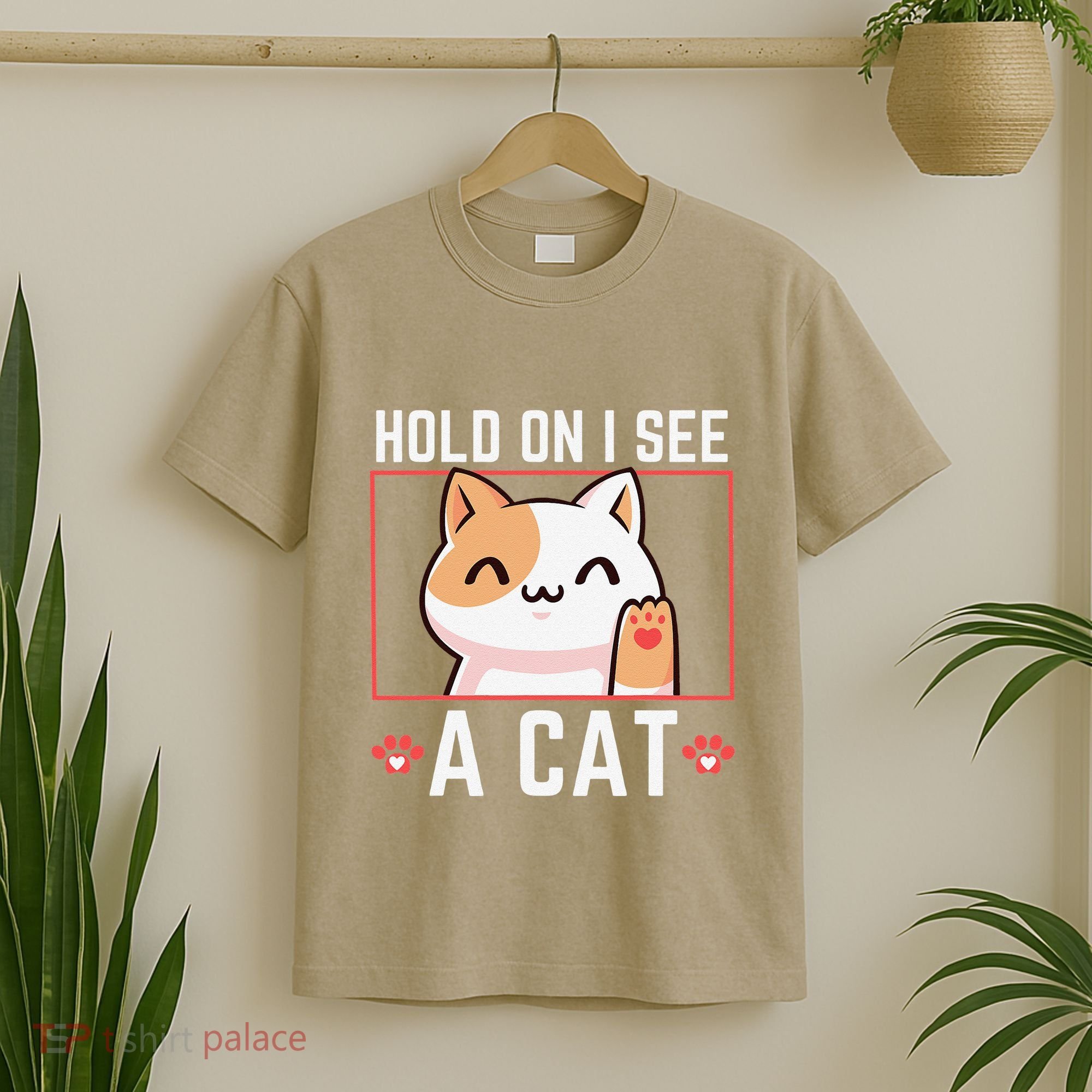 Hold On I See A Cat Funny Sarcastic Cat Lovers Women T-Shirt