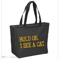 Hold On I See Cat Funny Cat Lovers Sarcastic Sayings Cats Tote Bag thumb 2