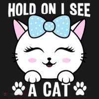 Hold On I See A Cat Funny Cat Lovers Kitten Sarcastic Saying Backpack thumb 2