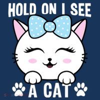 Hold On I See A Cat Funny Cat Lovers Kitten Sarcastic Saying Mousepad thumb 1