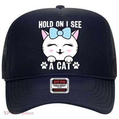 Hold On I See A Cat Funny Cat Lovers Kitten Sarcastic Saying Hat