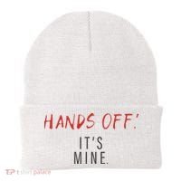 Hands Off ItS Mine Funny Trending Quote Beanie thumb 0